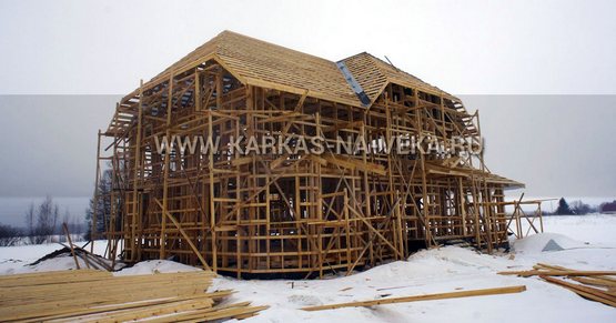 Этап строительства каркасного дома