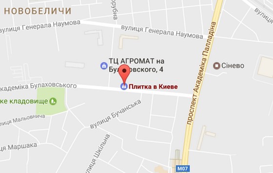 расположение магазинов, продающих сантехнику и керамическую плитку
