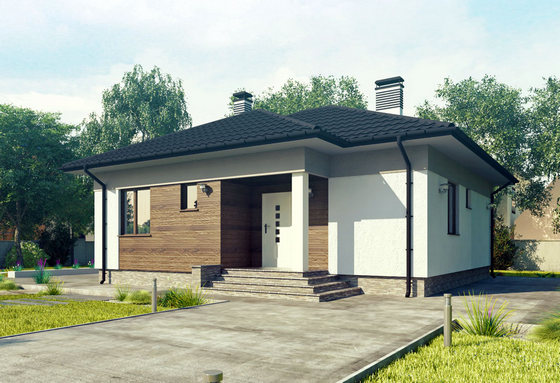одноэтажный быстровозводимый дом из SIP панелей