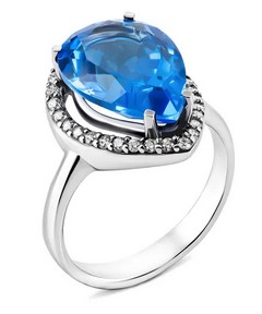 серебряное кольцо с голубым камнем